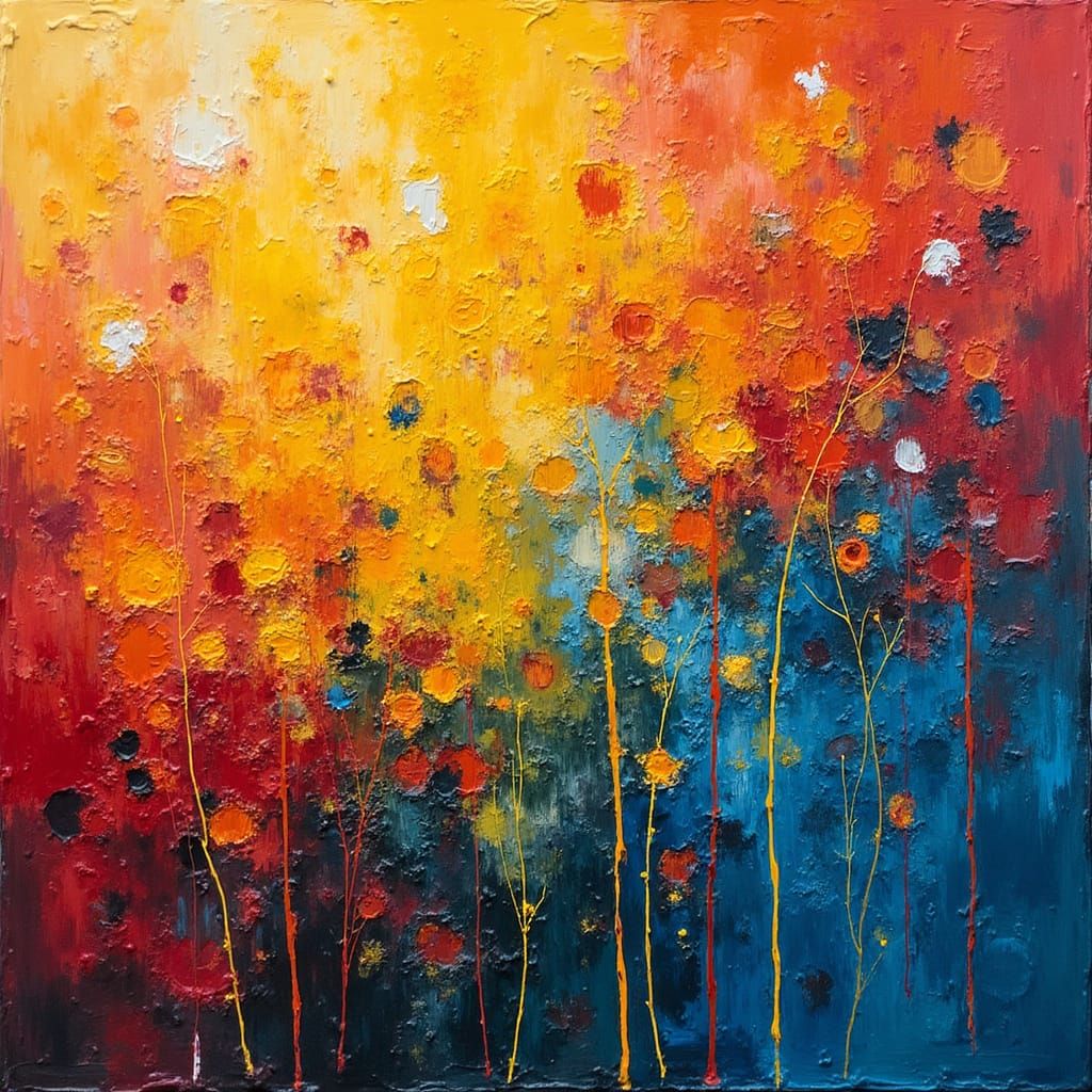 Expressive Post-Impressionist Abstractions in Bold Colors