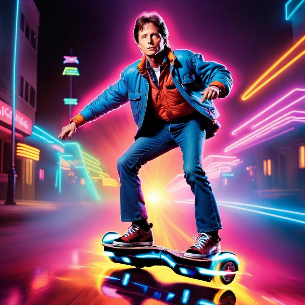 Michael J. Fox Hoverboarding