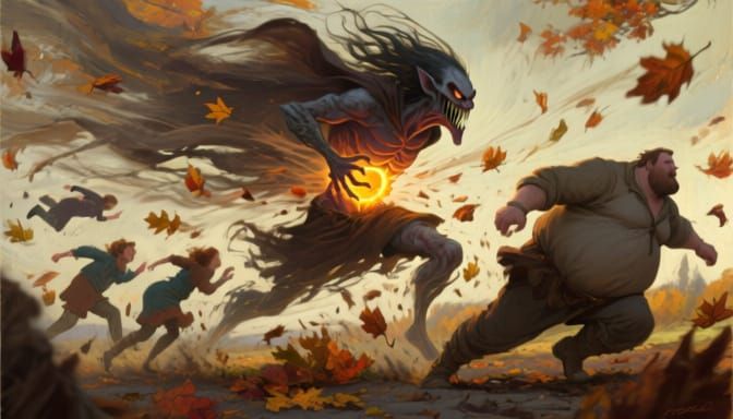 Malicious Autumn Wind Personified as Forceful Entity