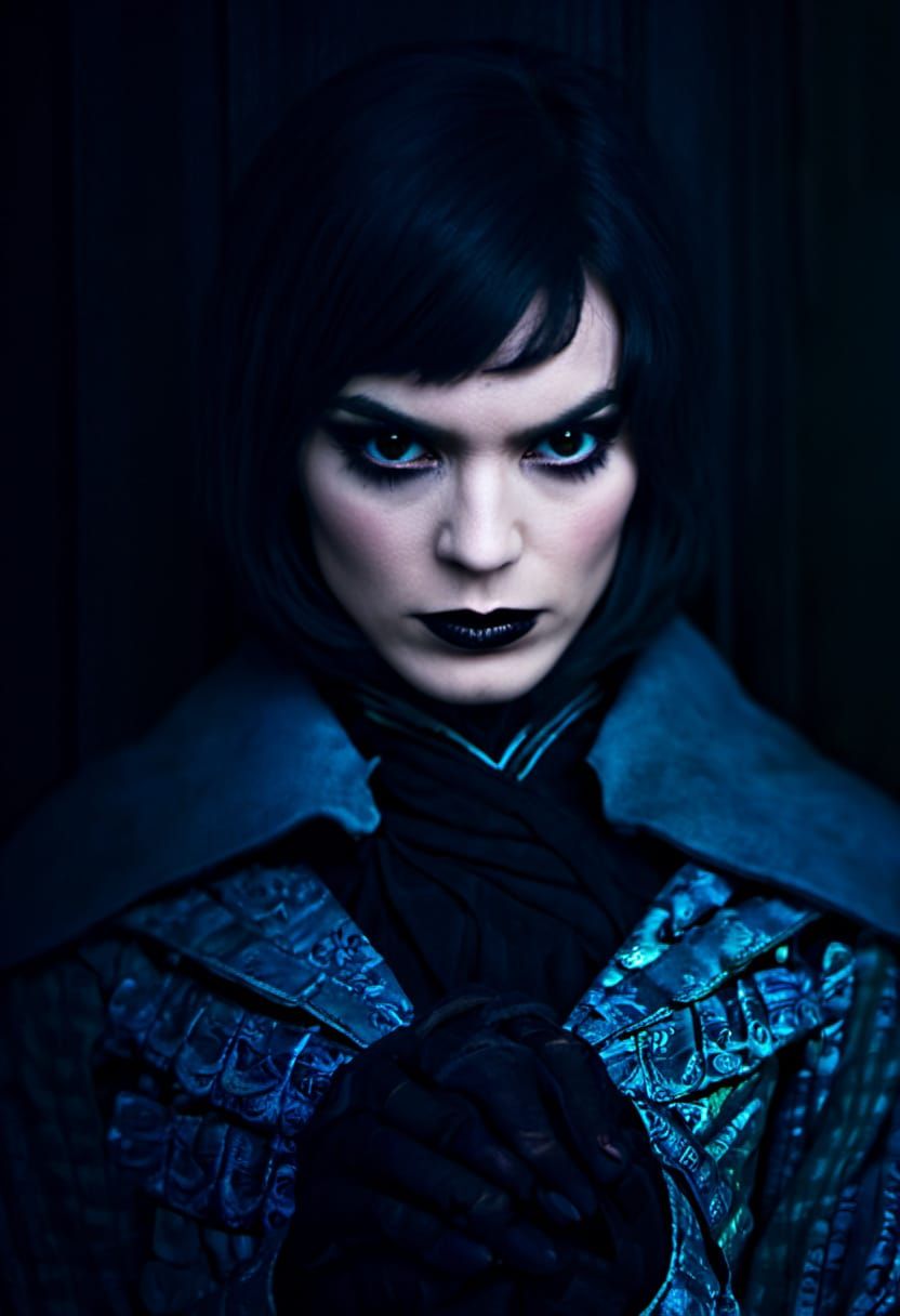 Gothic Beauty Portrait in Moody Cinematic Lighting