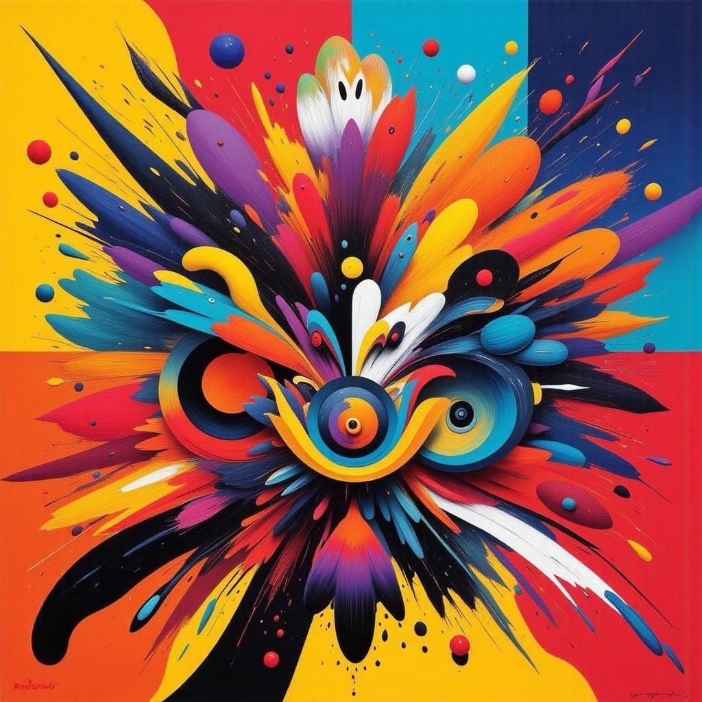 Vibrant Triadic Color Explosion in Digital Art