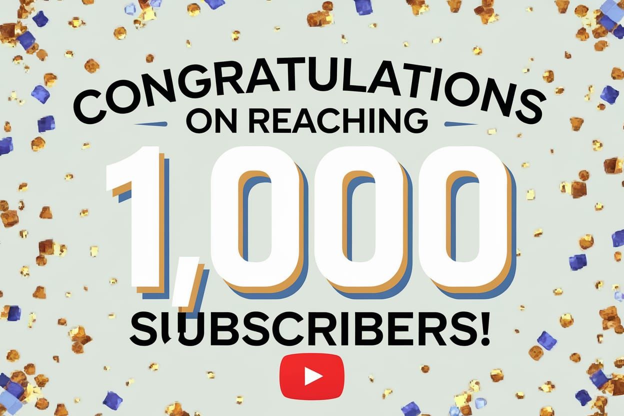 Celebratory YouTube Channel Achievement Poster