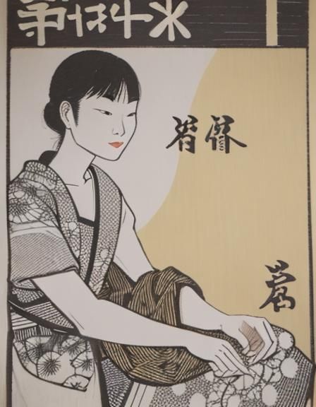 Vibrant Minimalist Woodblock Print