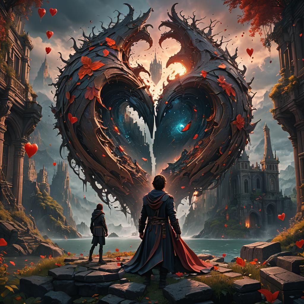 Lovers Torn Apart: Detailed Matte Painting