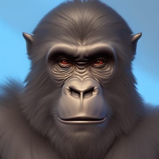 Ape in Suit Surreal Fantasy Art Portrait