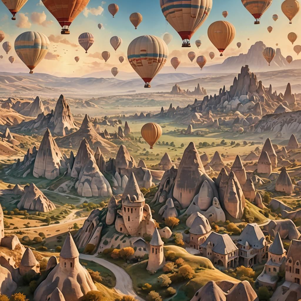 Mystical Cappadocia: Hot Air Balloons in Dreamy Light