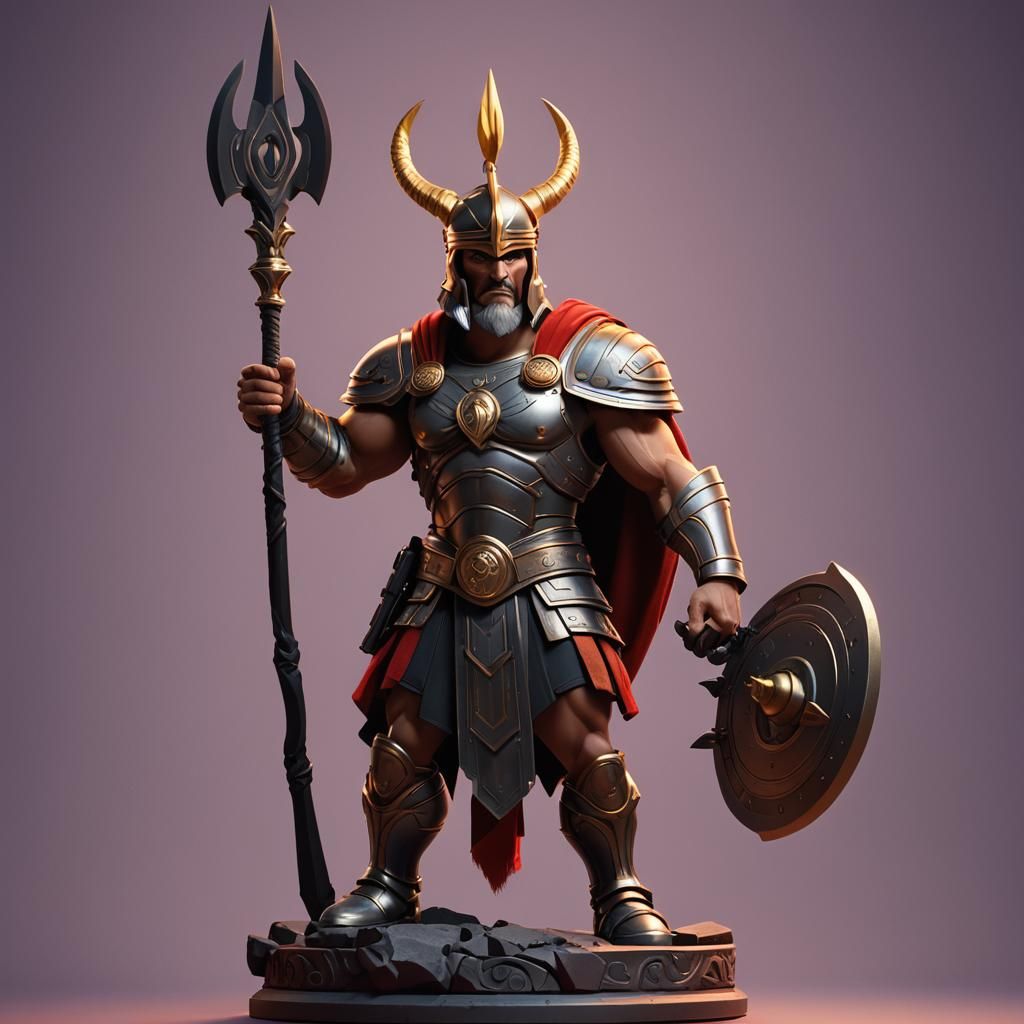 Ares the God: Pixar-Style 3D Digital Art