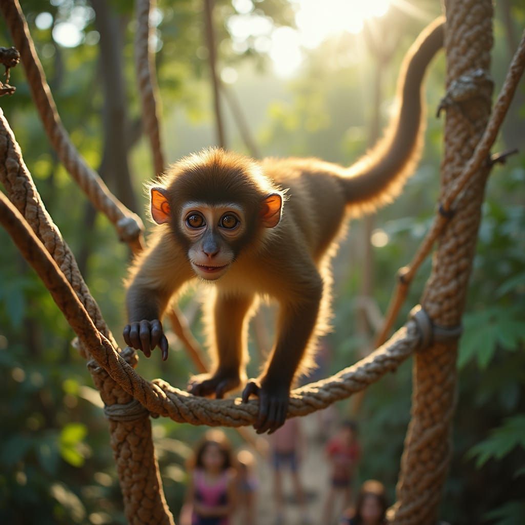 Vibrant Monkey in Natural Habitat Jungle Gym