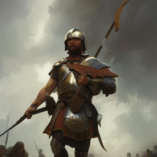 Roman Soldier Portrait in Hyperdetailed Style