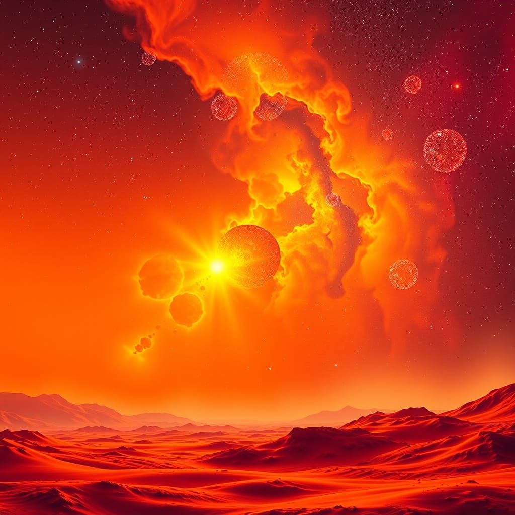 Orange Cosmos: A Sci-Fi Dreamscape