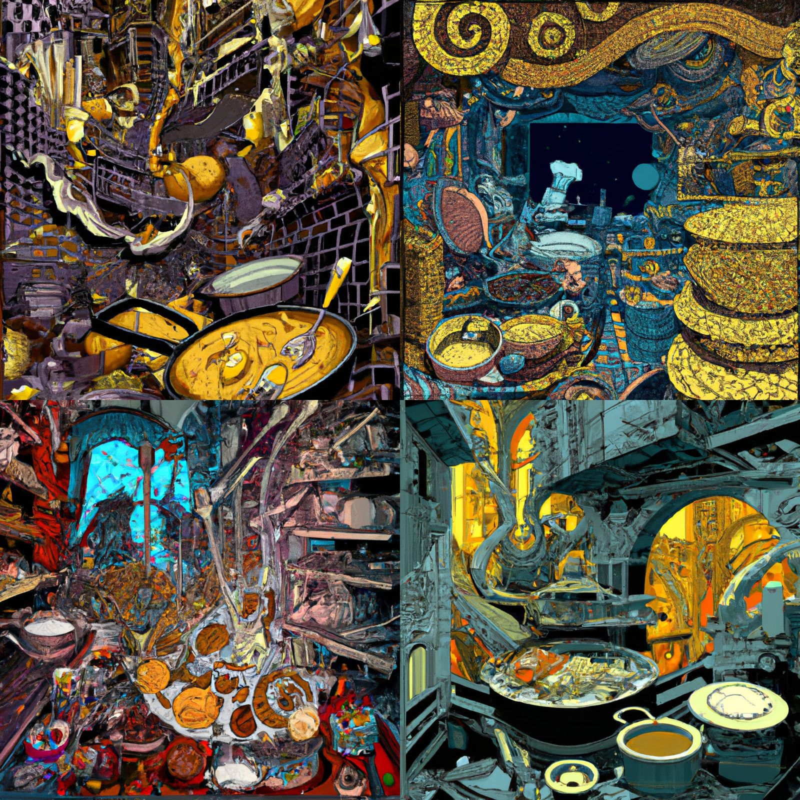 Dramatic Restaurant Kitchen in Digital Matte Painting Style