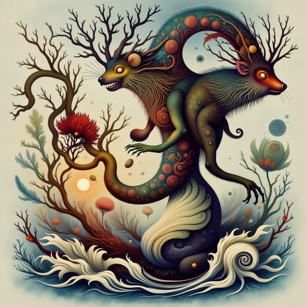 Surreal Fusion of Nature and Technology