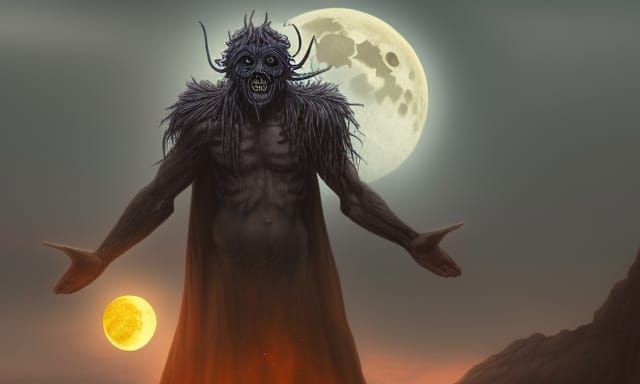 God of Time in Desert Grave: Matte Painting