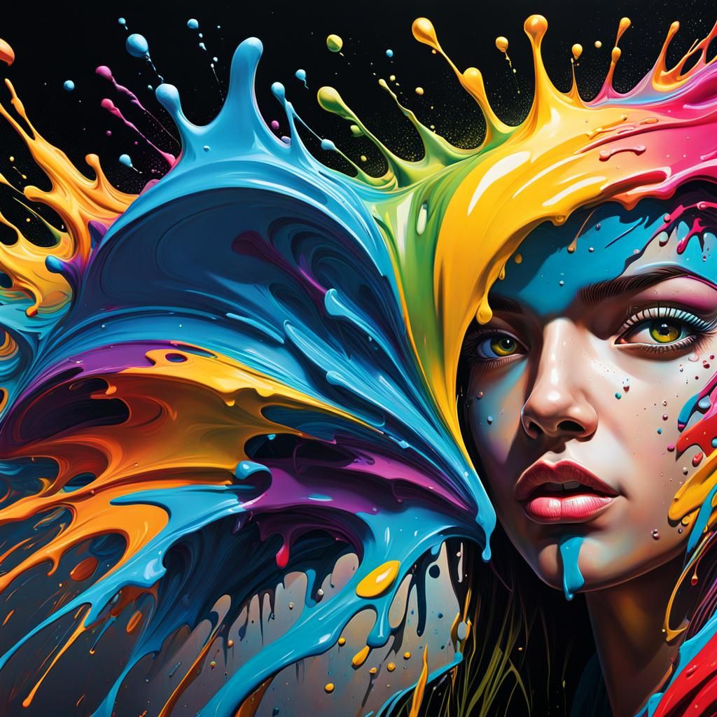 Colorful Melting Graffiti Art in Street Art Style