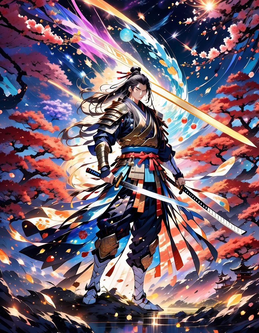 Heroic Samurai in Dreamlike Fantasy World