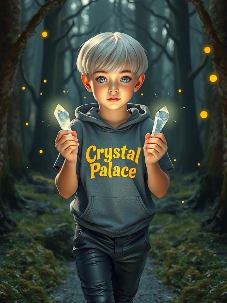 Glowing Youth in Mystical Forest Setting
