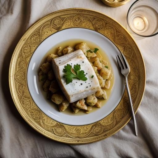 Portuguese Salted Cod Dish in Golden Light
