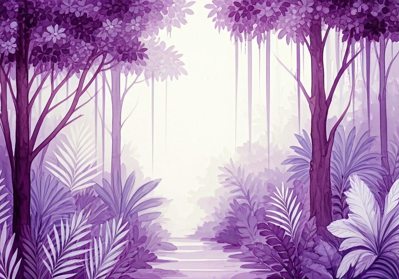 White and Purple Tropical Paradise with Alcohol Inks