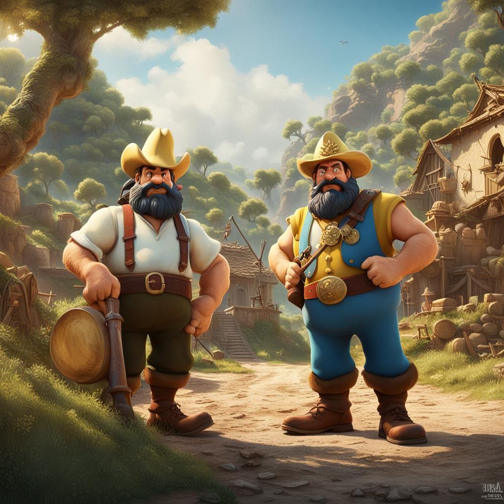 Asterix and Obelix as Hill and Spencer: Digital Art