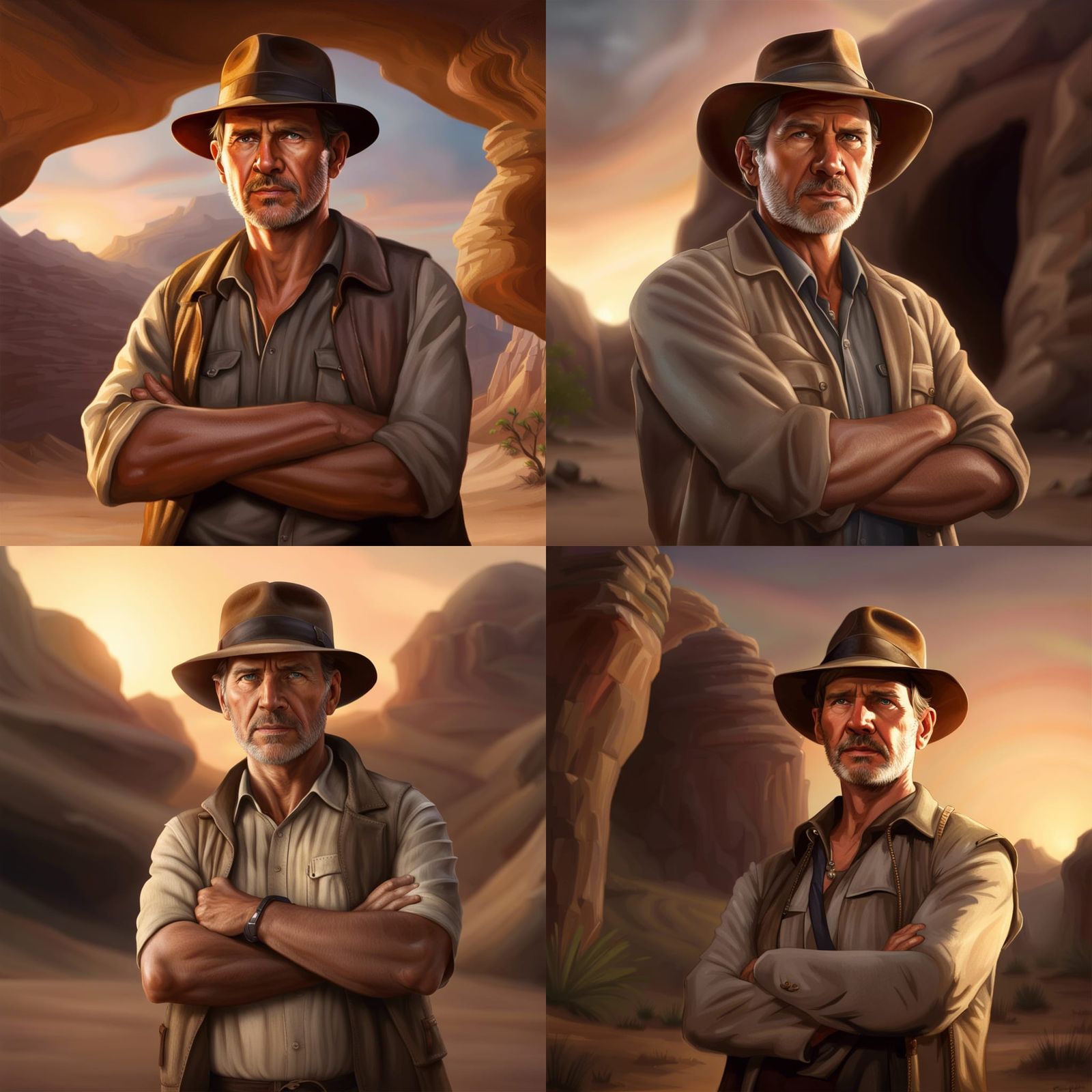 Indiana Jones Portrait in Hyperdetailed Photorealistic Style