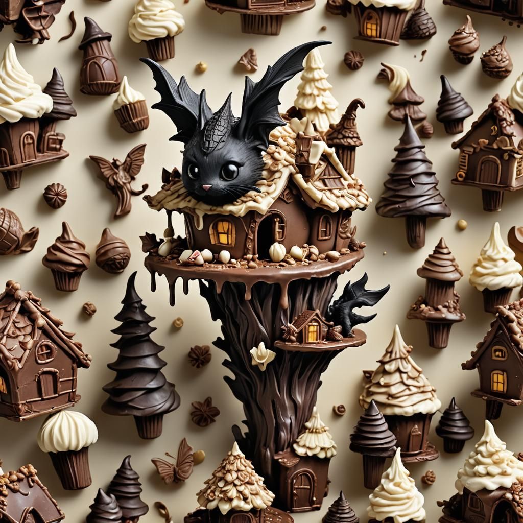 Dragon Chef Carves Chocolate Fairy House