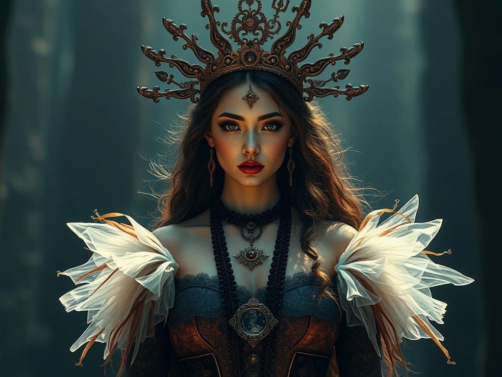 Warrior Queen with Enigmatic Expression