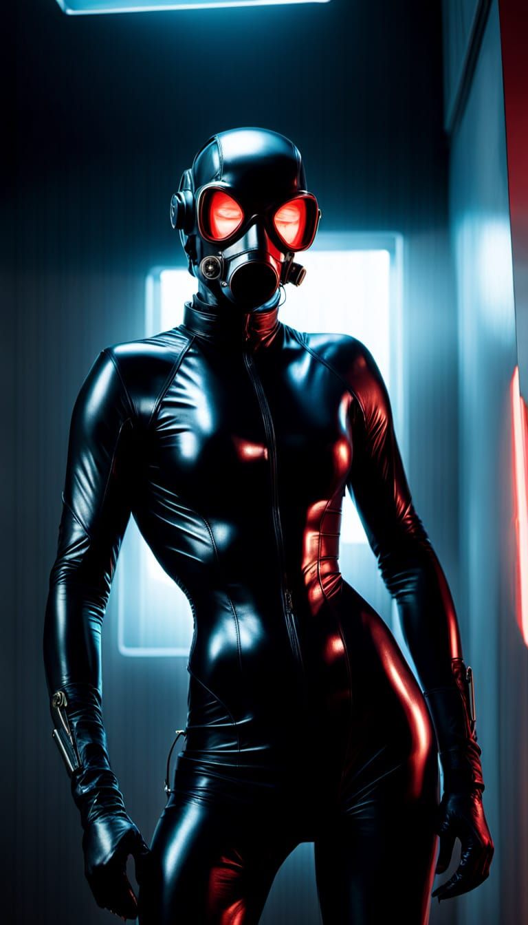 Latex Avenger in Crimson Haze