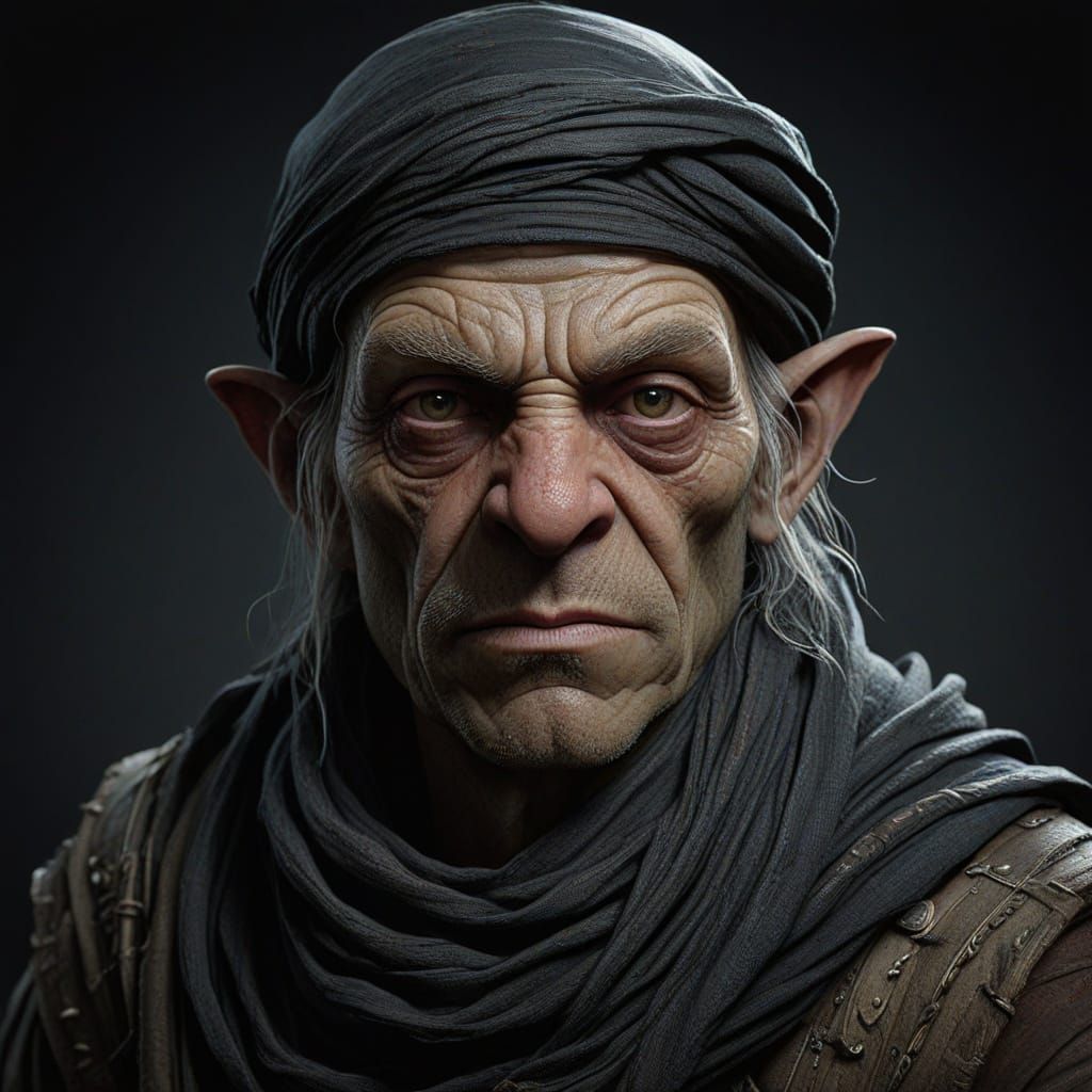 Cyberpunk Goblin Portrait in Muted Colors