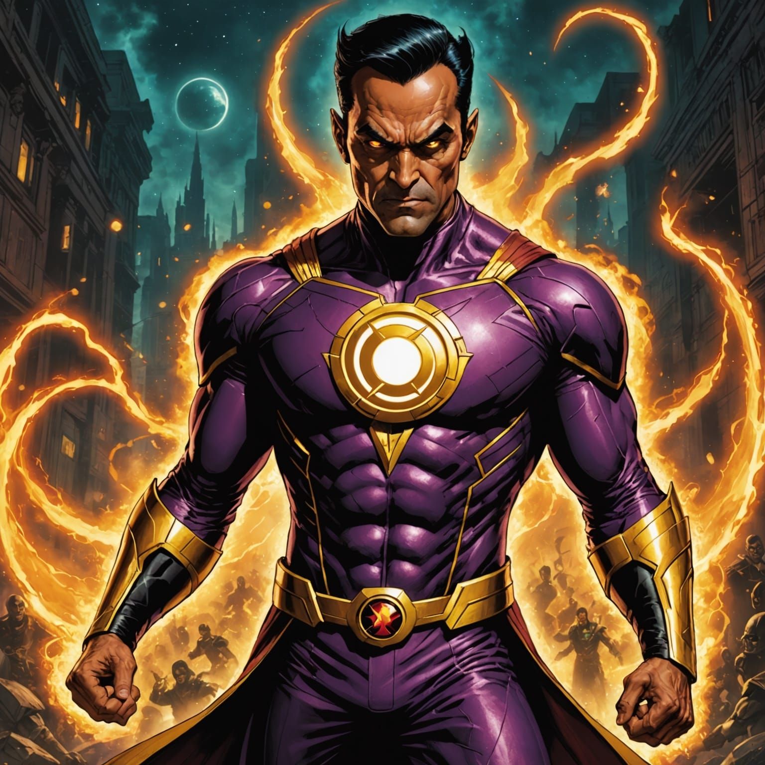 Indian Green Lantern in a Crimson Robe