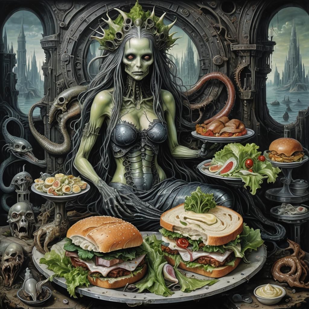 Cryptid Mermaid Sandwich in Post-Apocalyptic Wonderland
