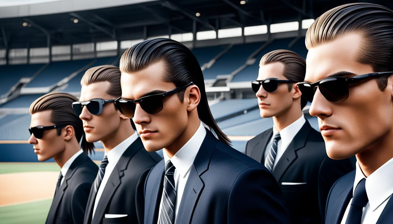 Young Businessman and Team at Sports Game