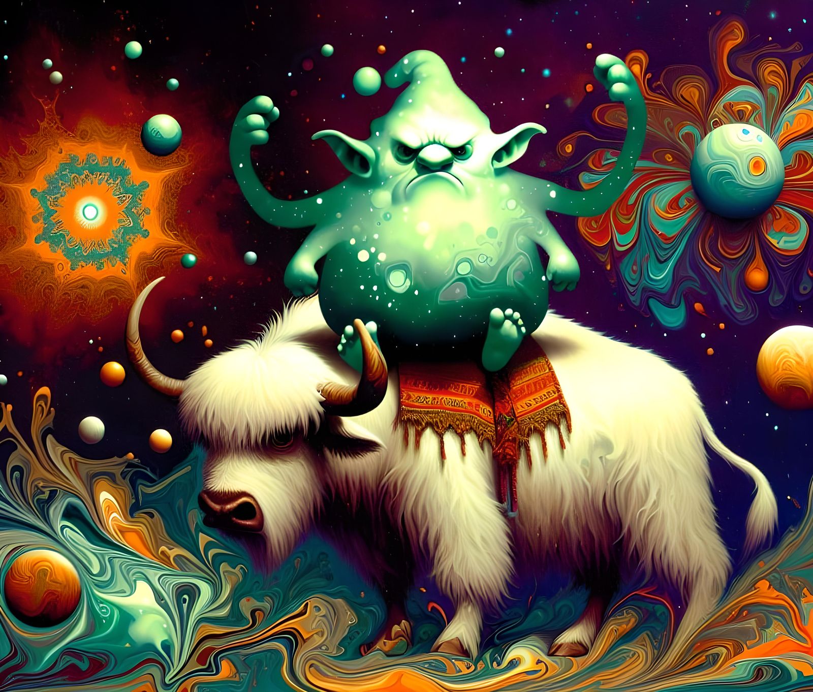 Antigravity Pixie Yak in Dutch Pour Fluid Art