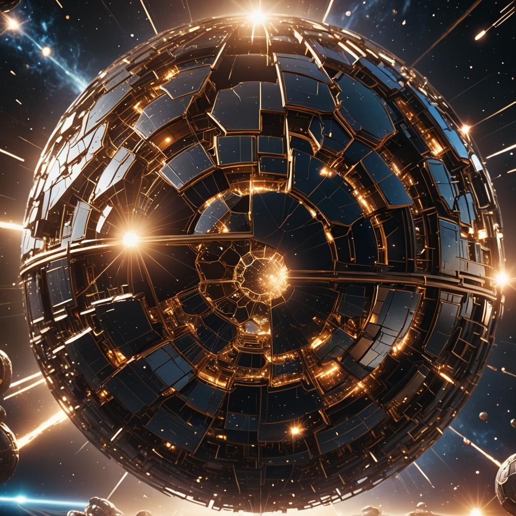 Spectacular Dyson Sphere in Space: Cinematic Film Aesthetic