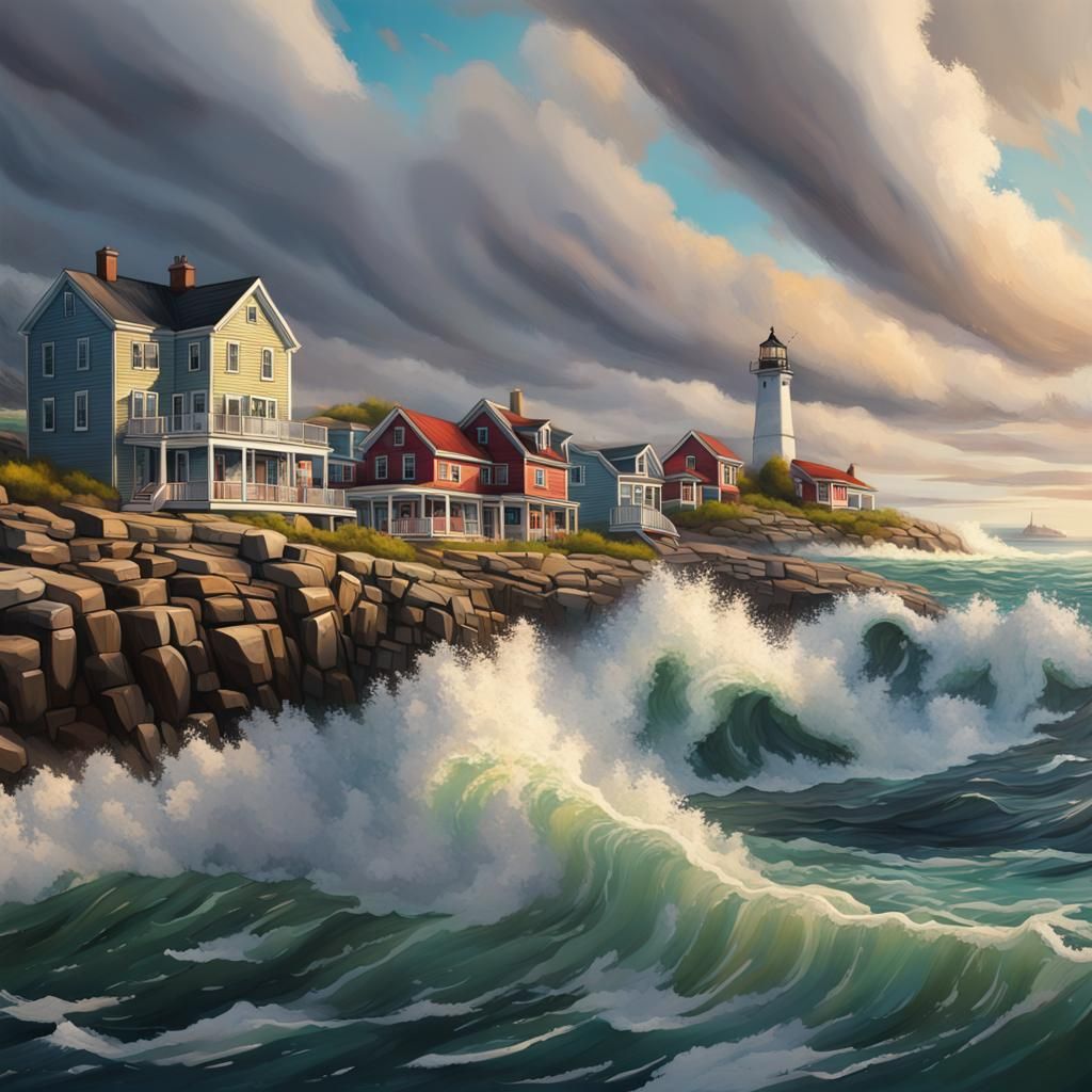 Seaside Town in New England (231124B)