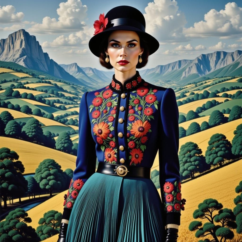 Thierry Mugler Coco Chanel INSPIRED Embroidered Jacquard Wea...