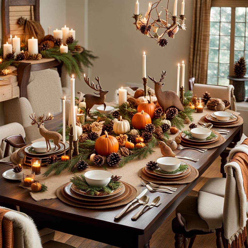 Whimsical Woodland Thanksgiving Tablescape