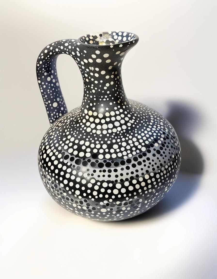 Atomic Amphora with Glowing Dot Patterns