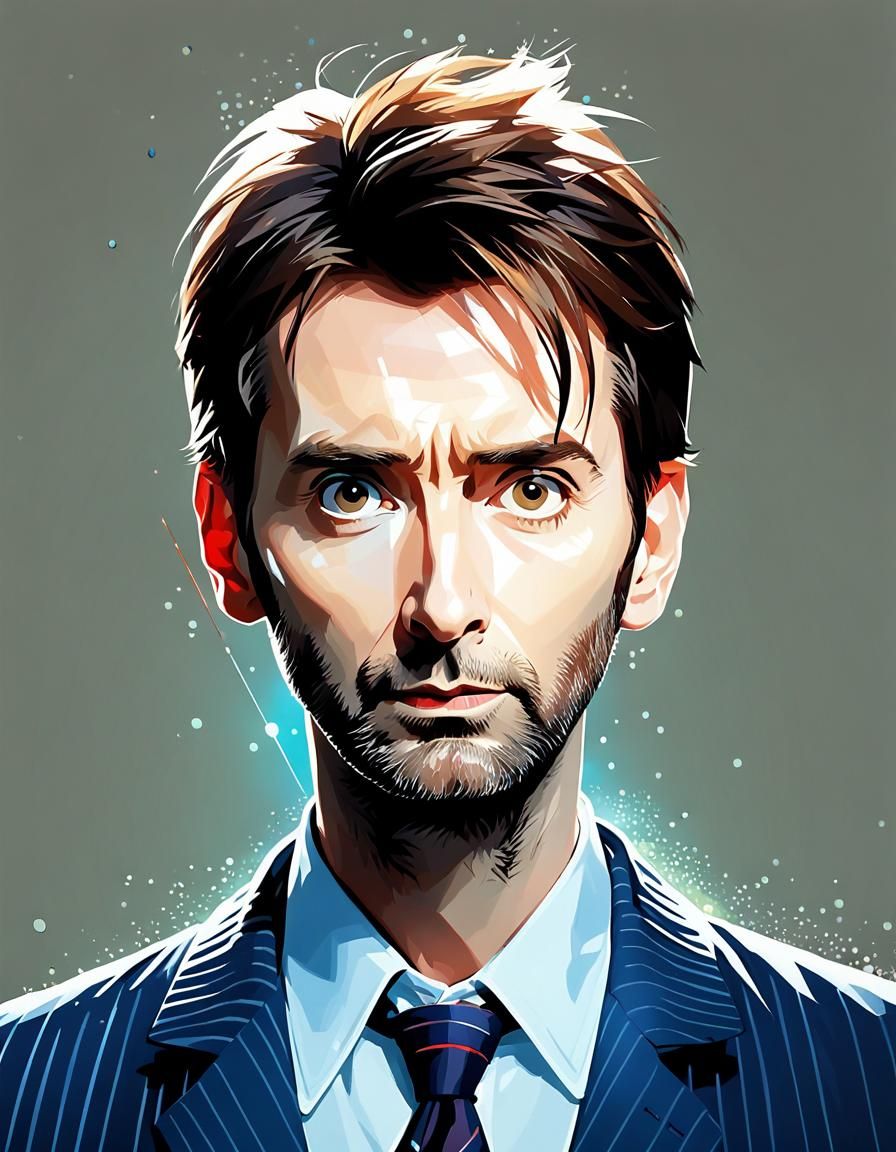David Tennant as Doctor Who in Anime Style