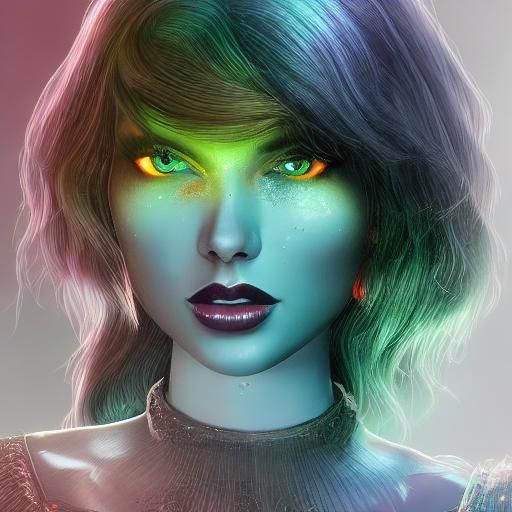 Gothic Taylor Swift with Luminous Sparkles