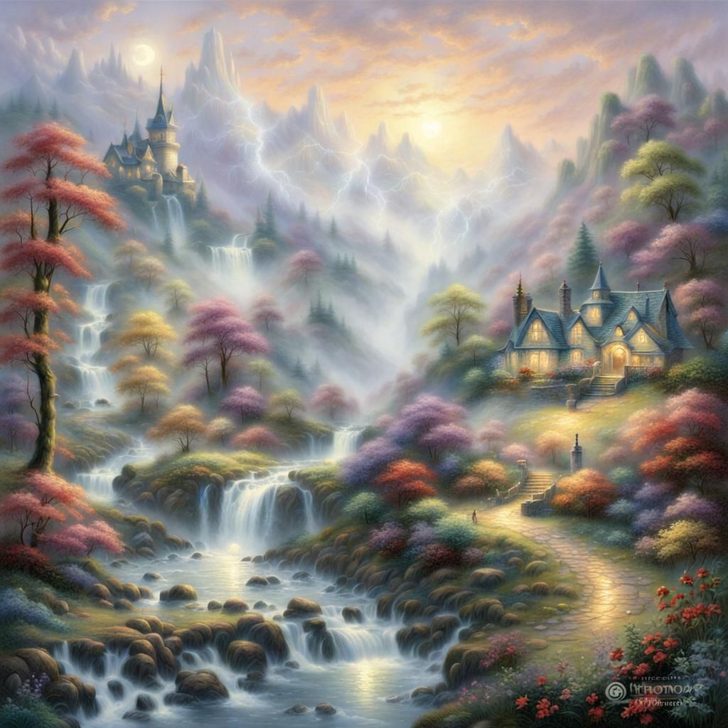 Ethereal Fantasy Landscape in Luminist Style