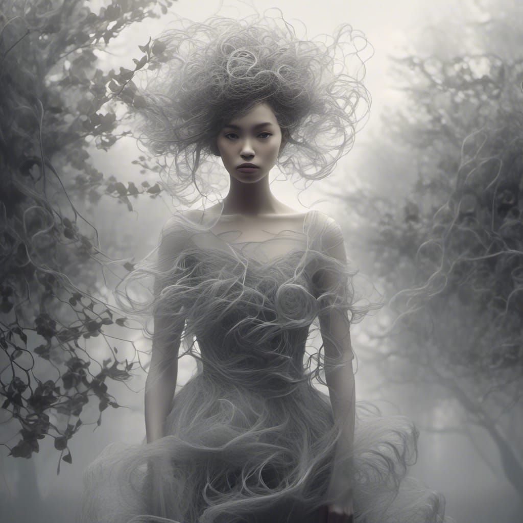 Abstract Impressionism: Earth Element Portrait in Fog