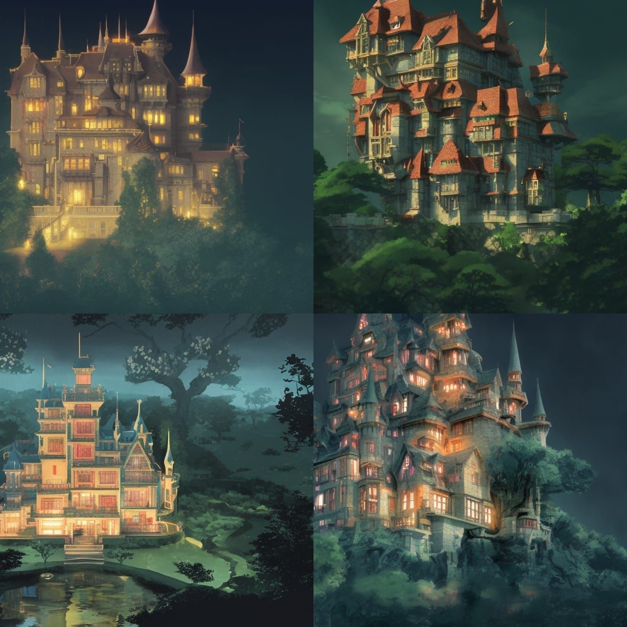 Vibrant Castle in Suburbia: Digital Concept Art