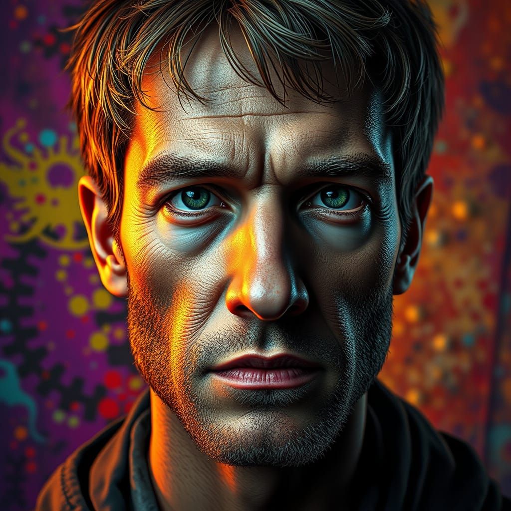 Hyperrealistic Portrait in Vibrant, Detailed Style