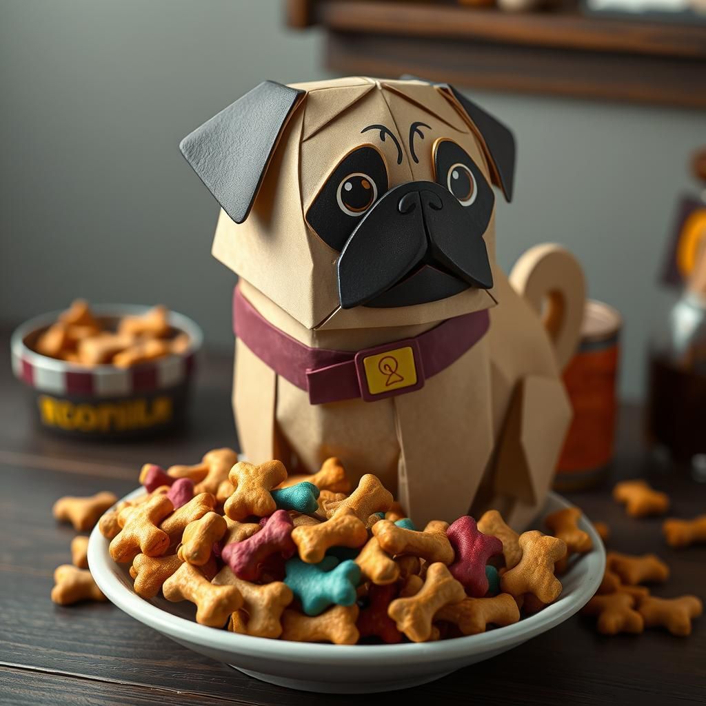 Funny pug shaped dog biscuit Packaging..