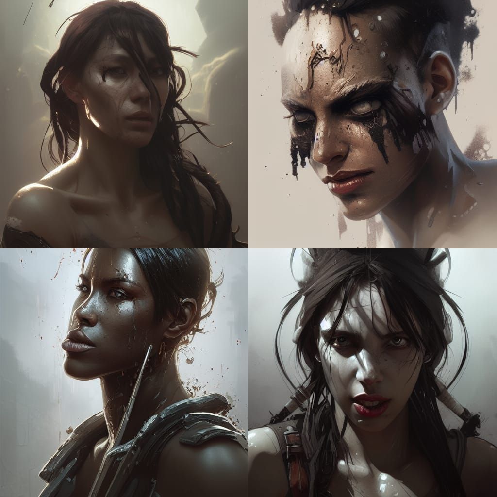 Post-Apocalyptic Warrior with Axe: Detailed Portrait