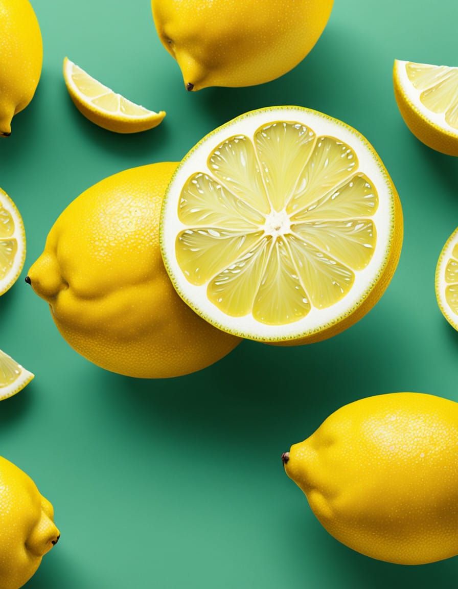 Vibrant Abstract Lemon Sculpture