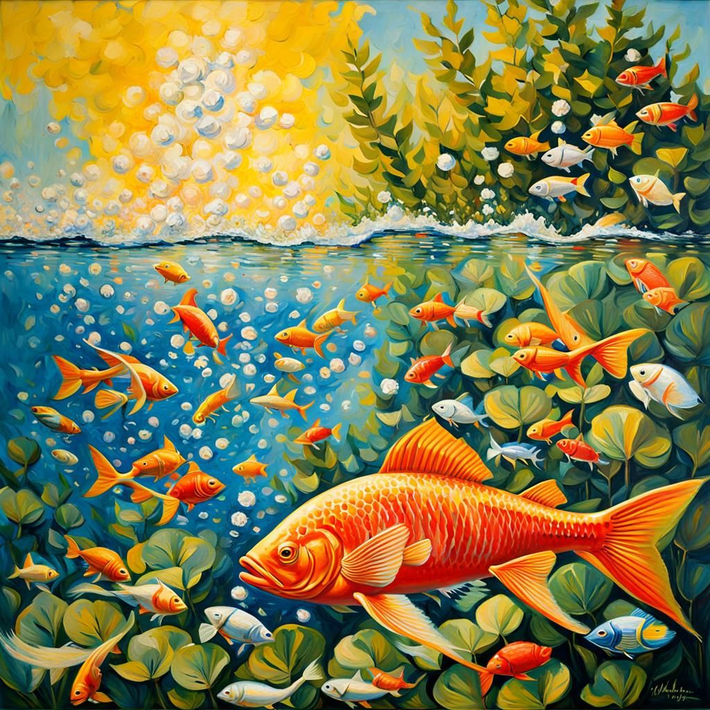 Vibrant Summertime Painting with Impasto Brushstrokes