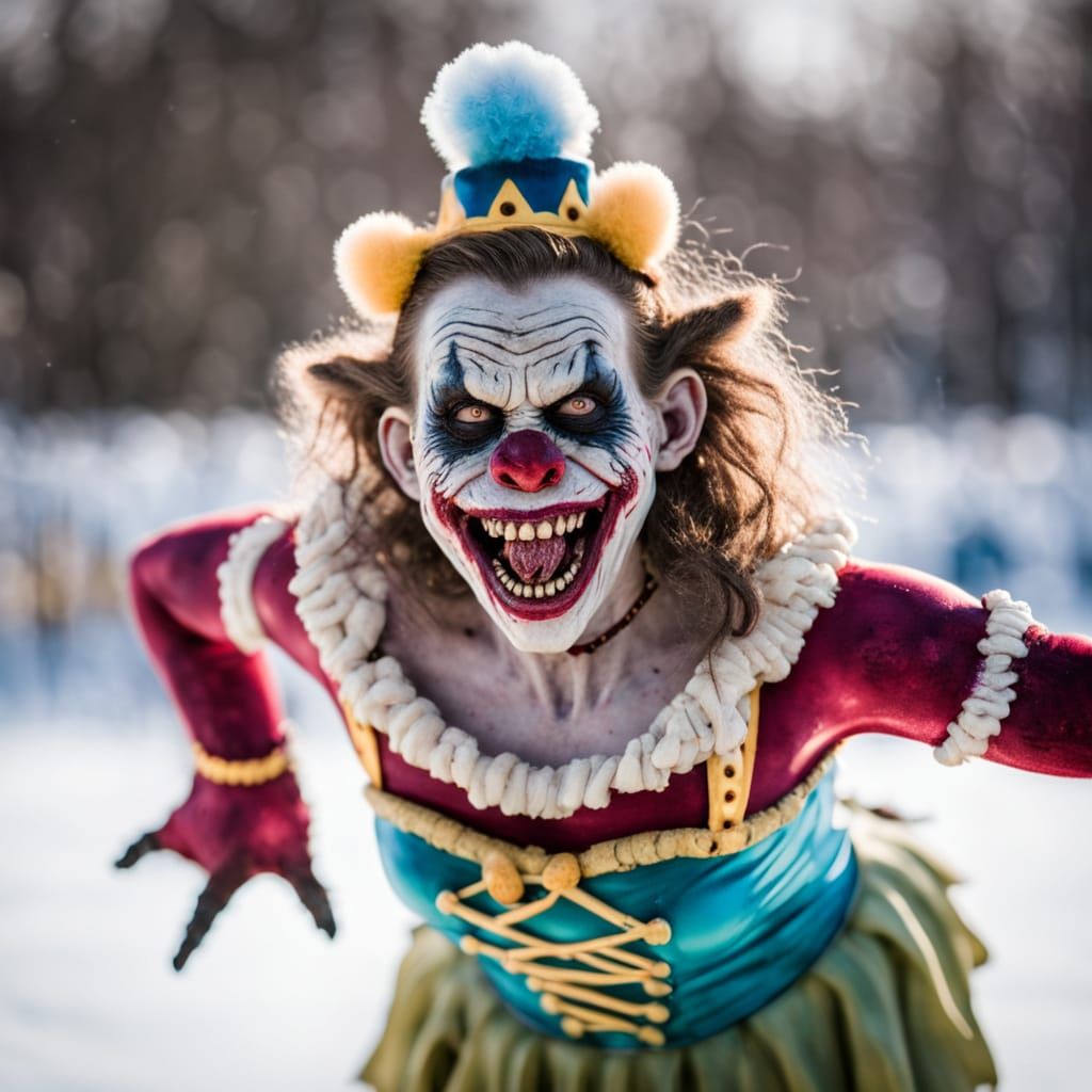 Ethereal Ice Skater in a Dark Cyberpunk Aesthetic