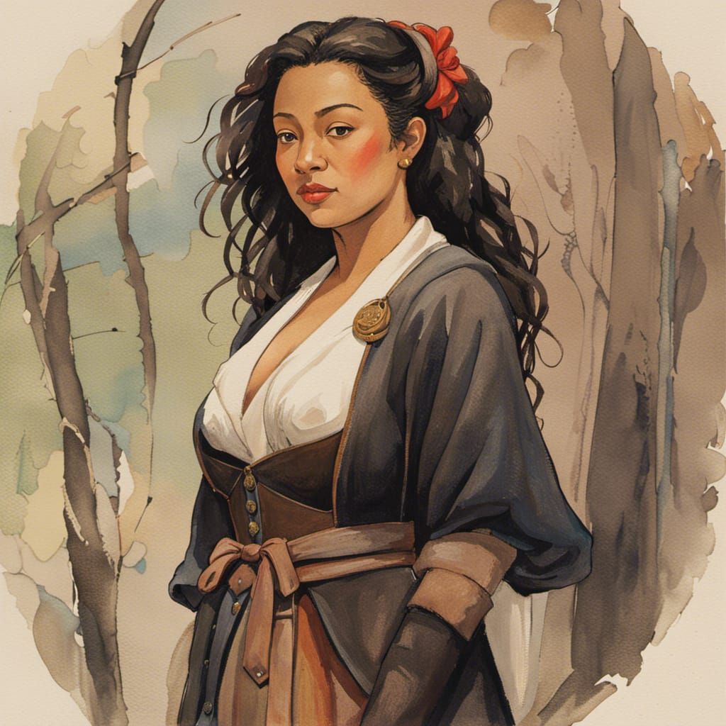 Medieval Fantasy Portrait in Watercolor Style