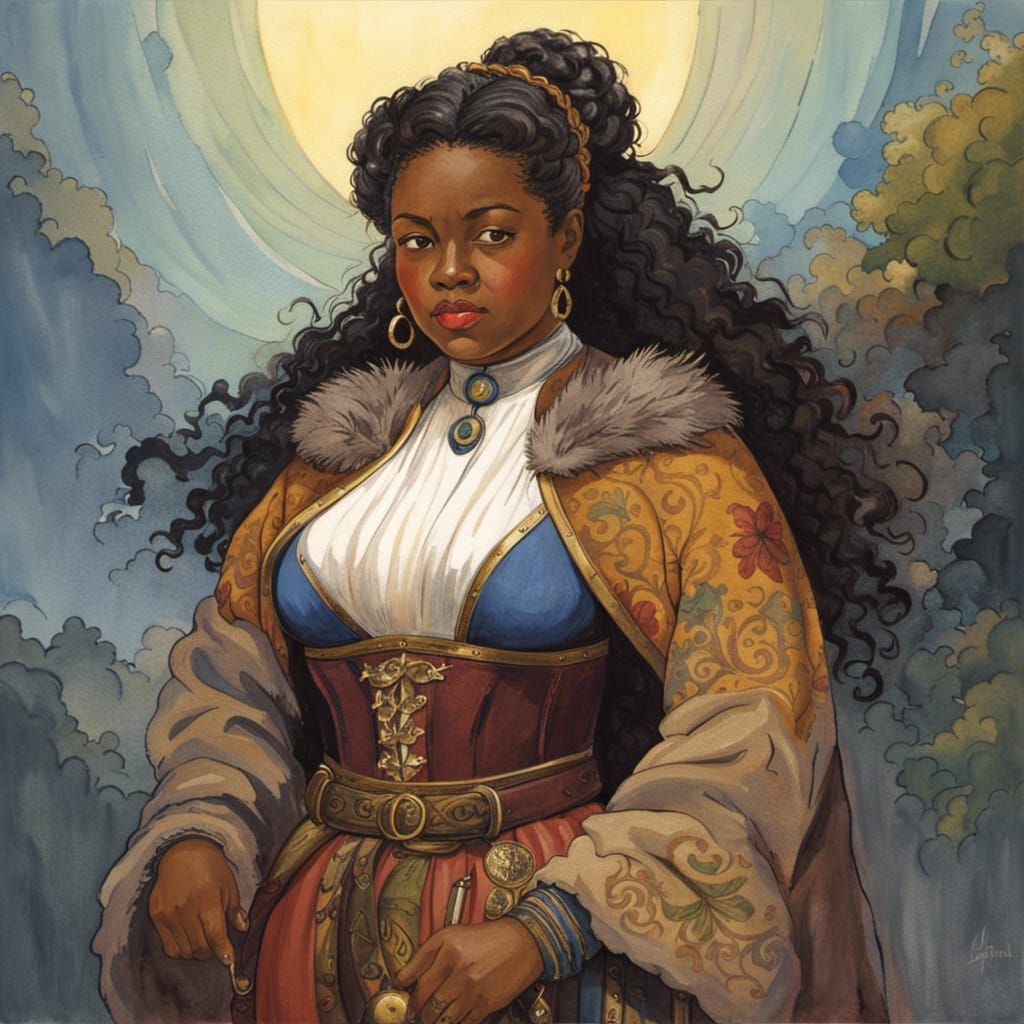 Chubby Ship Captain in Ghibli-Style Watercolor